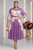 Elegant Printed Pleated Midi Dress - 3