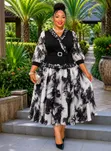Luxury Floral Chiffon Midi Dress - 4