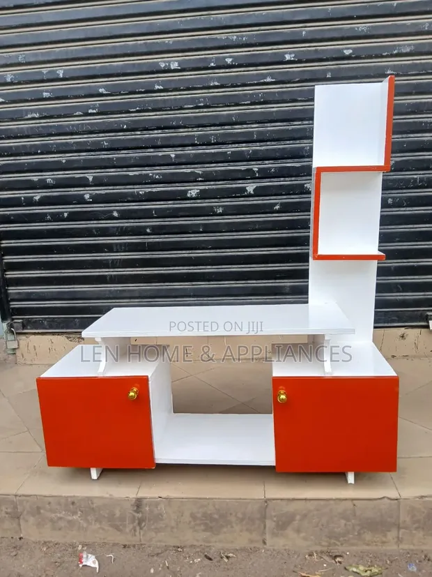 Wood-Mode TV Stand - Brand New, Maroon & White - 1