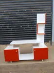 Wood-Mode TV Stand - Brand New, Maroon & White - 2