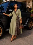 Elegant Leopard Print Patch Wrap Midi Dress Collection - 2