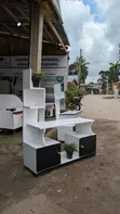 Wood-Mode TV Stand - Nyeusi na Nyeupe - 2