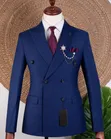 Men's Blue Suit by Mario Casas - 3