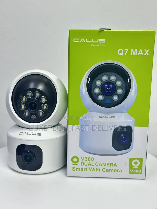 Calus Q7 Max V380 Dual Lens WiFi Camera - 1080p AI Motion Tracking - 1
