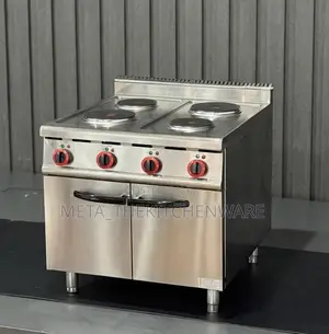 Commercial Electric Range Cooker - 4 Plate with Cabinet