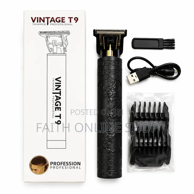 VINTAGE T9 Professional Hair Trimmer - Cordless Rechargeable - 1