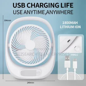 Starlite Portable Mini Manual Rechargeable Desk Fan