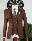 Men's 3-Piece Suit - Brown - 2