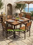 5-Piece Wooden & Metal Dining Table Set - 2