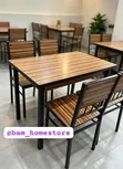5-Piece Wooden & Metal Dining Table Set - 4