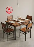 5-Piece Wooden & Metal Dining Table Set - 5