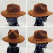 Kofia ya Fedora - Kilemba Kilichobanwa, Mkanda wa Faux Leather - 5