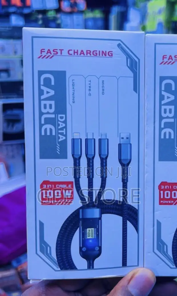 100W 3-in-1 Fast Charging Data Cable - 1