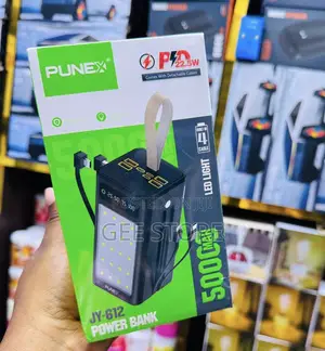 Punex JY-612 Power Bank 50000mAh with Built-in Cables & LED Light