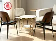 Modern Round Coffee Table Set with Marble-Pattern Accent Table & 3 Chairs - 1