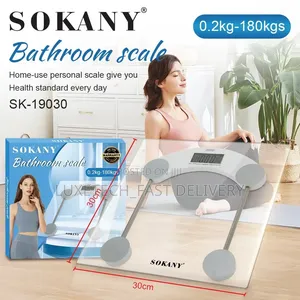 Sokany SK-19030 Digital Tempered Glass Body Weight Scale (180kg)