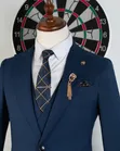 Men's Blue Suit - 3 Pieces - 3