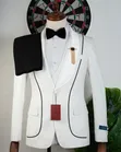 Men's Black and White Suit - 1