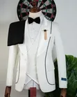 Men's Black and White Suit - 2