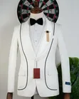 Men's Black and White Suit - 3