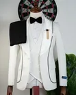 Men's Black and White Suit - 4