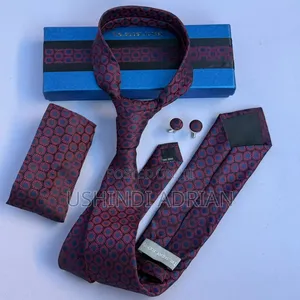 Premium Tie, Pocket Square & Cufflinks Set