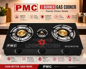 PMC 3-Burner Gas Stove with Tempered Glass Top