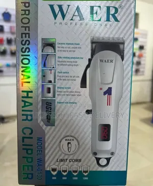 WAER WA-0130 Cordless Hair Clipper - Ceramic Titanium Blade, LED Display