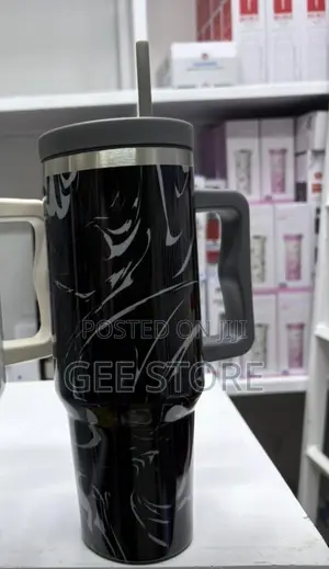 Black Marble Stainless Steel Travel Tumbler