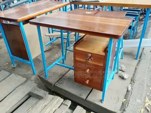 Wooden Table with Metal Legs