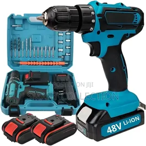 Buyntry Cordless Drill Set with 2 Batteries & Toolbox