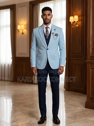 Sky Blue Elegance Men's Suits