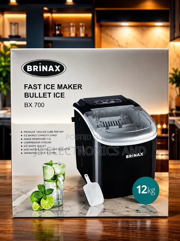 Brinax Ice Maker 12kg Bullet Ice BX700 - 1