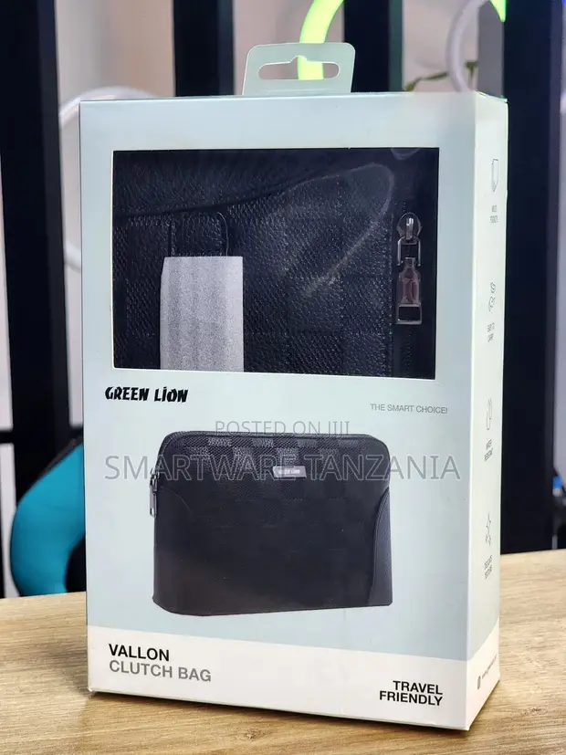 Green Lion Vallon Clutch Bag - Ngozi Lain, Nyeusi - 1
