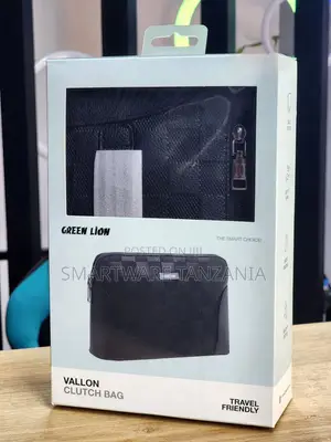 Green Lion Vallon Clutch Bag - Soft Leather, Black