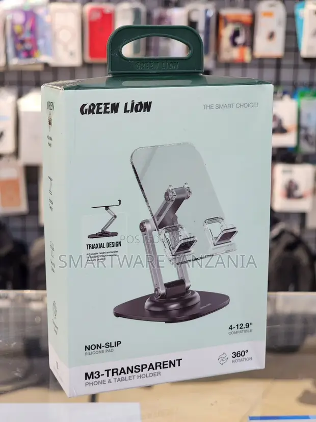 Green Lion M3 Transparent Phone & Tablet Holder, 360° Rotation - 1