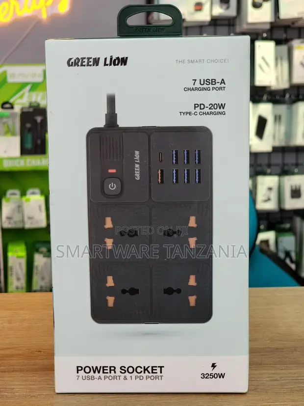 Green Lion Power Socket 7 USB-A + 1 PD Type-C, 3250W - 1