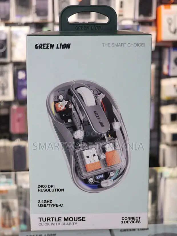 Green Lion Turtle Mouse 2400 DPI, 2.4GHz USB/Type-C - 1