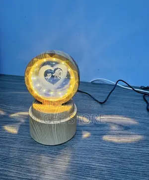 3D Crystal Ball Night Light with Heart and Rose