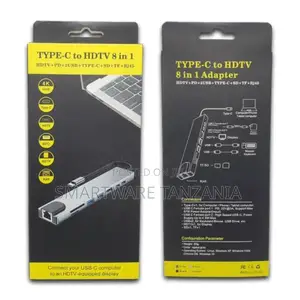Type-C to HDTV 8-in-1 Adapter with HDMI, USB, SD, TF, RJ45