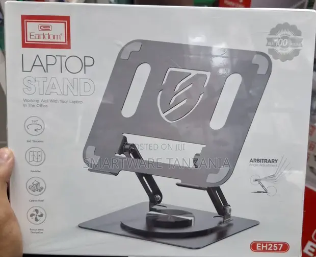 Earldom Adjustable Laptop Stand, 360° Rotation, Carbon Steel - 1