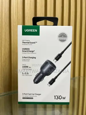 UGREEN 100W 3-Port Fast Car Charger (USB-C/USB-A)
