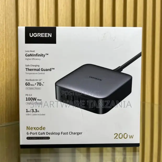 UGREEN Nexode Chaja ya Mezani ya 6-Port 200W GaN ya Haraka - 1