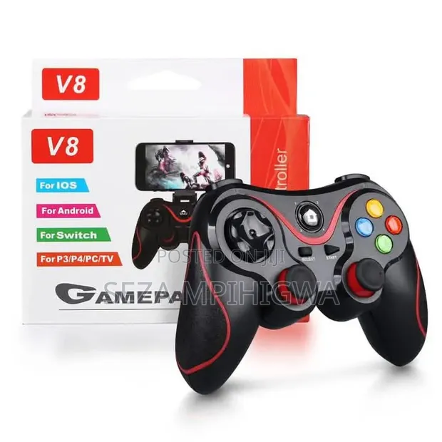 V8 Wireless Bluetooth Gamepad Controller with Mobile Holder - 1