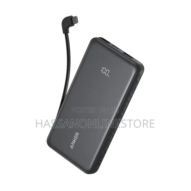 Anker Zolo 10000mAh Power Bank with Built-in Dual USB-C Cable (22.5W, Black) - 1