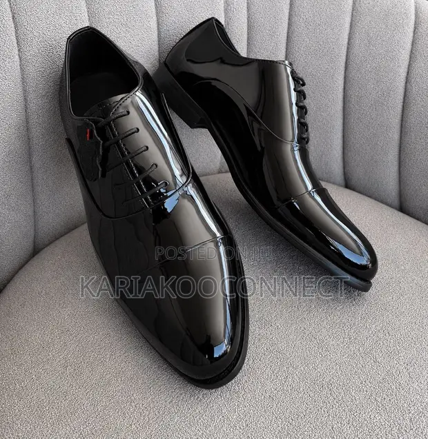 Viatu vya Oxford vya Wanaume vya Ngozi ya Patent - 1