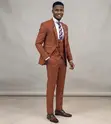 Marco Milano Rust Brown 3-Piece Slim Fit Suit - 2
