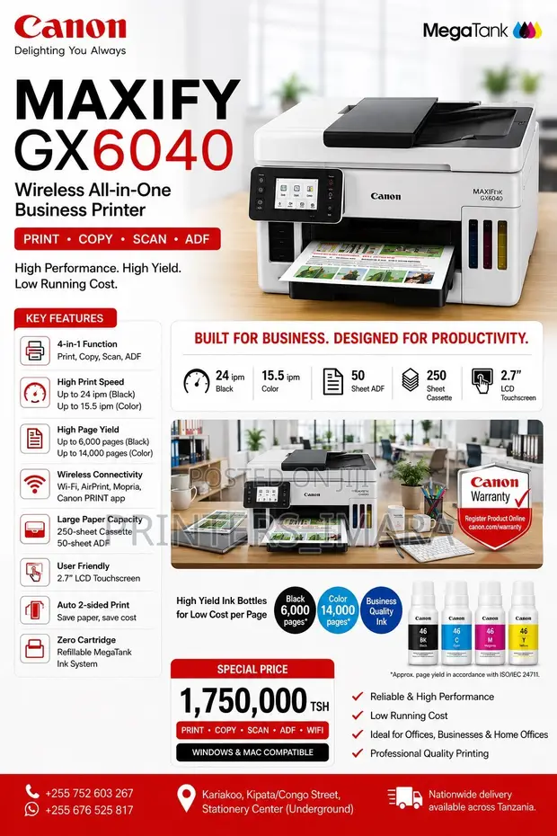 Canon Maxify GX6040 MegaTank Printer - 1