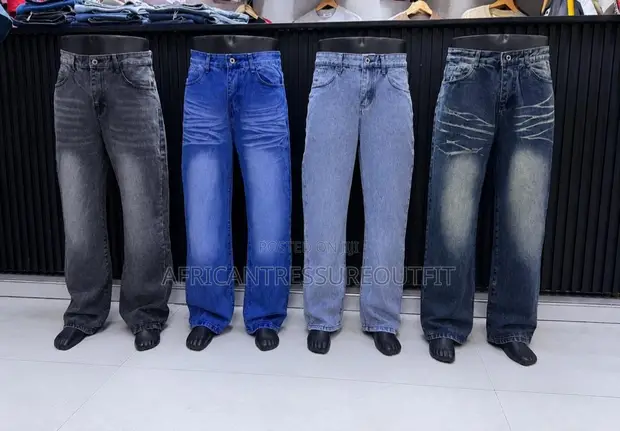 Wide Leg Baggy Denim Jeans - Men's - 1