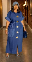 Mkusanyiko wa Gauni Refu za Denim za Wanawake za Kifahari - 1